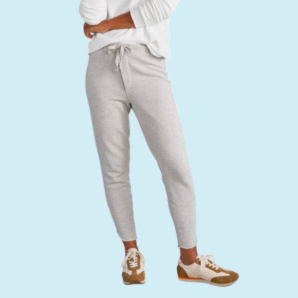 Frank & Eileen Christine Sweatpants Large Gray Tulip Ankle Drawstring 3x Terry